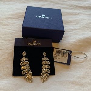 NWT Swarovski Pendant Beaded Aquamarine Earrings